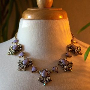 BRAND NEW Stella & Ruby Purple Opal Statement Moonstone Art Deco Gold Necklace ✨